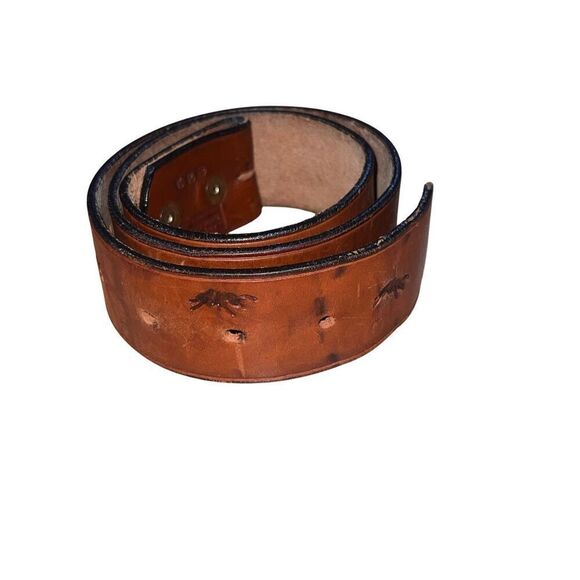 Red Ants Pants 100% Brown Leather Hand Made Belt By Kathy Hochstrat size 36 main image 7